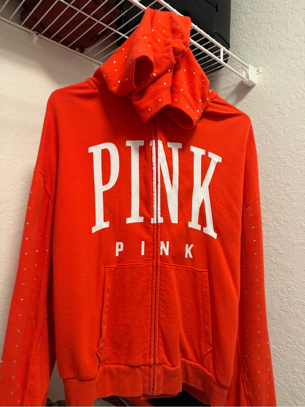 PINK Victoria's Secret Rhinestone Zip Hoodie